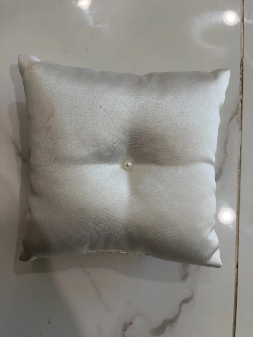 Elegant White Lace Ring Bearer Pillow by